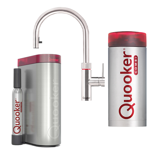 hoeveelheid verkoop consensus Geestig Quooker CUBE 2.0 Flex RVS kokend water kraan met COMBI boiler