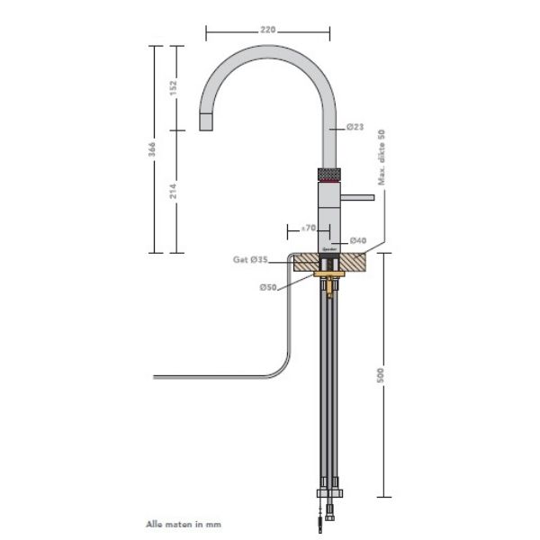 quooker-fusion-zwart-round-tekening