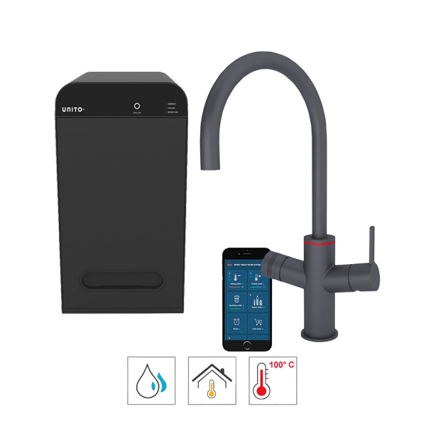 unito-lava-3-in-1-universe-rond-gun-metal-kokend-water-kraan