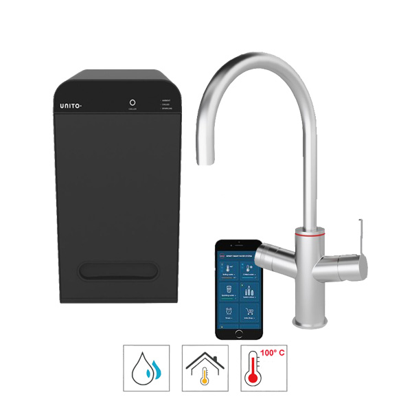 unito-lava-3-in-1-universe-rond-rvs-kokend-water-kraan voor kokend water