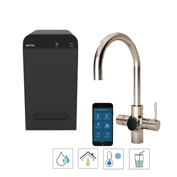 Unito Orbit Sparkle 4-in1 kraan, bekijk de gehele collectie op kokendwatergigant.nl