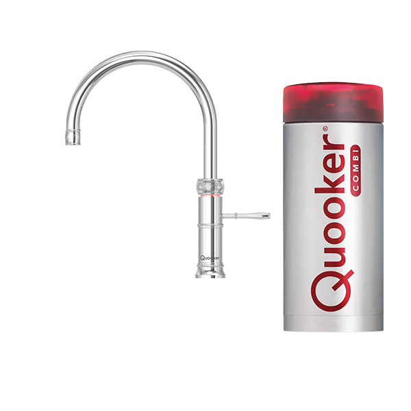 Quooker Classic Fusion Round Chroom kokend water kraan met Combi reservoir, gratis verzending