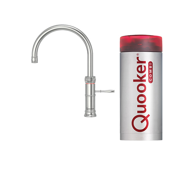 Quooker Classic Fusion Round kokend water kraan RVS met Combi reservoir, Gratis verzending