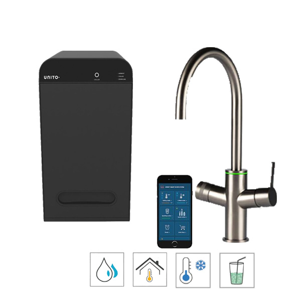 unito-sparkle-4-in-1-universe-rond-gun-metal-chilled-water-kraan