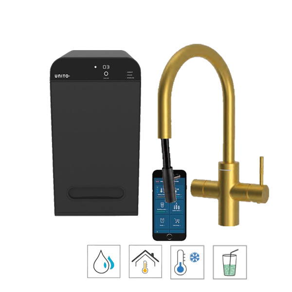 Unito Sparkle chilled water kraan | Pullout 4 in 1 cosmos Unito
